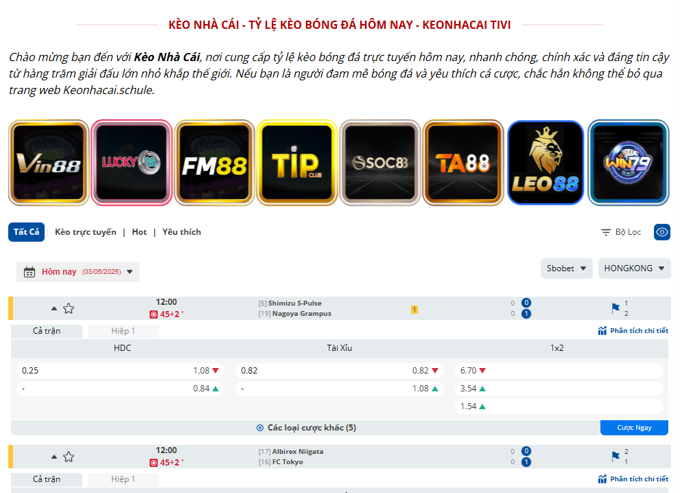 Giới thiệu trang Kèo Nhà Cái